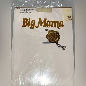 Vintage Big Mama reinforced toe E5488 XXL Pantyhose plus size fits 280-340lbs